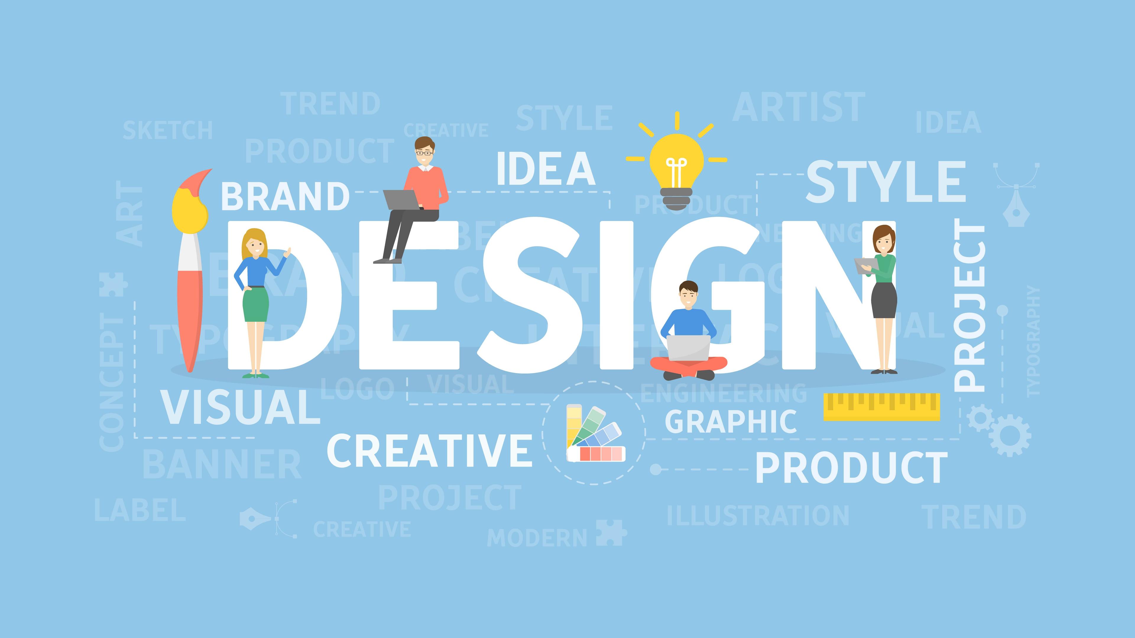 Design projects, ideas, and creativity concept