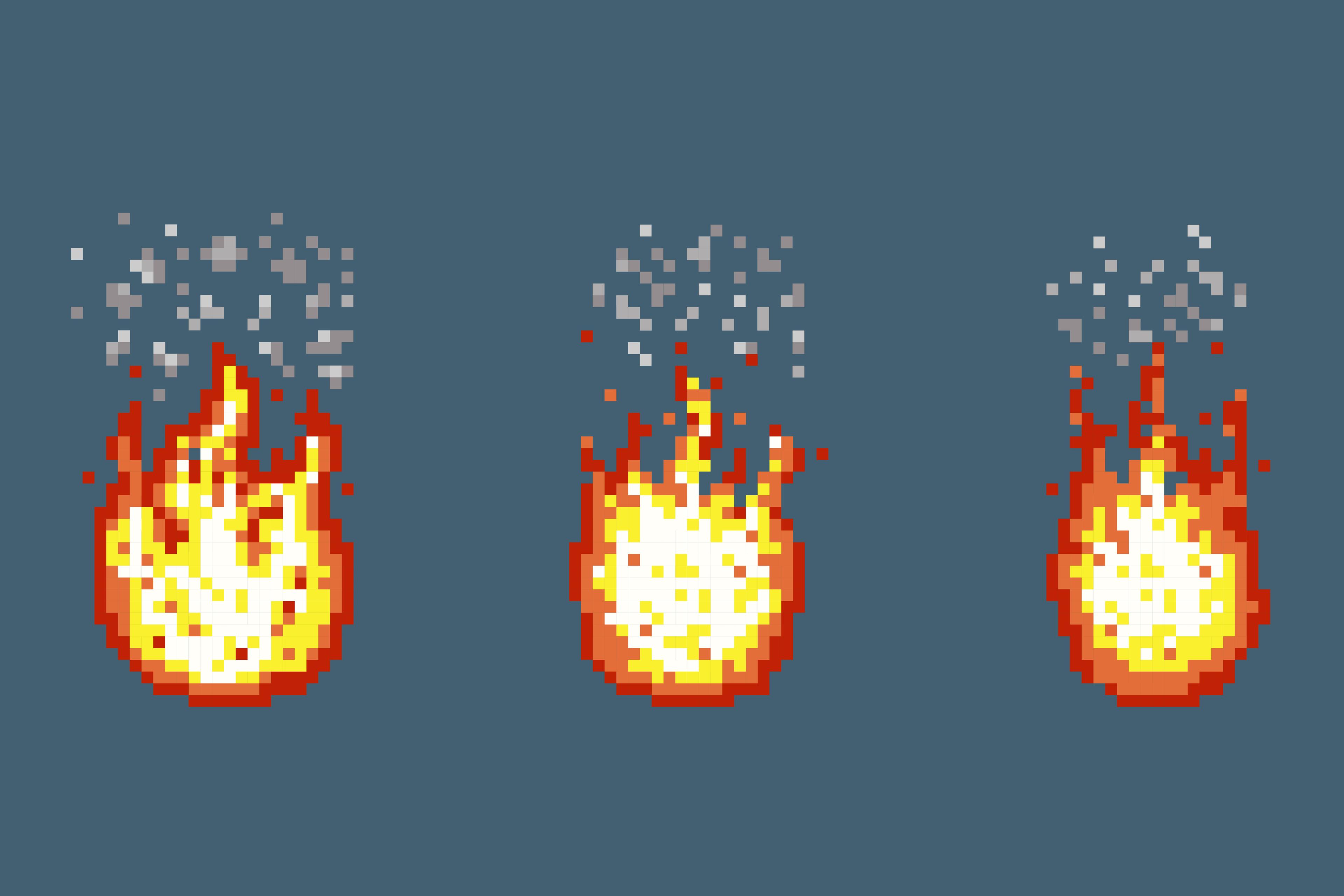 pixelated fire icons